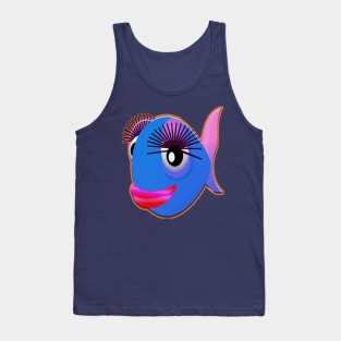 Flirtatious woman fish fish color Tank Top